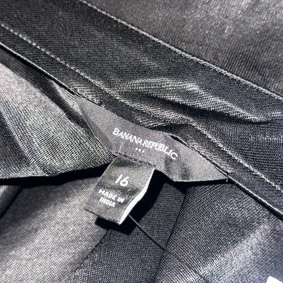 Banana Republic Twill Cutout Maxi Black Satin Dress - Picture 3 of 4